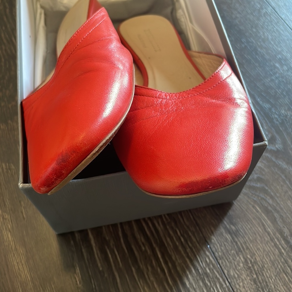 2018 Everlane Leather Day Mule Red Slide !Original Quality before SHEIN buy out! - Picture 4 of 5
